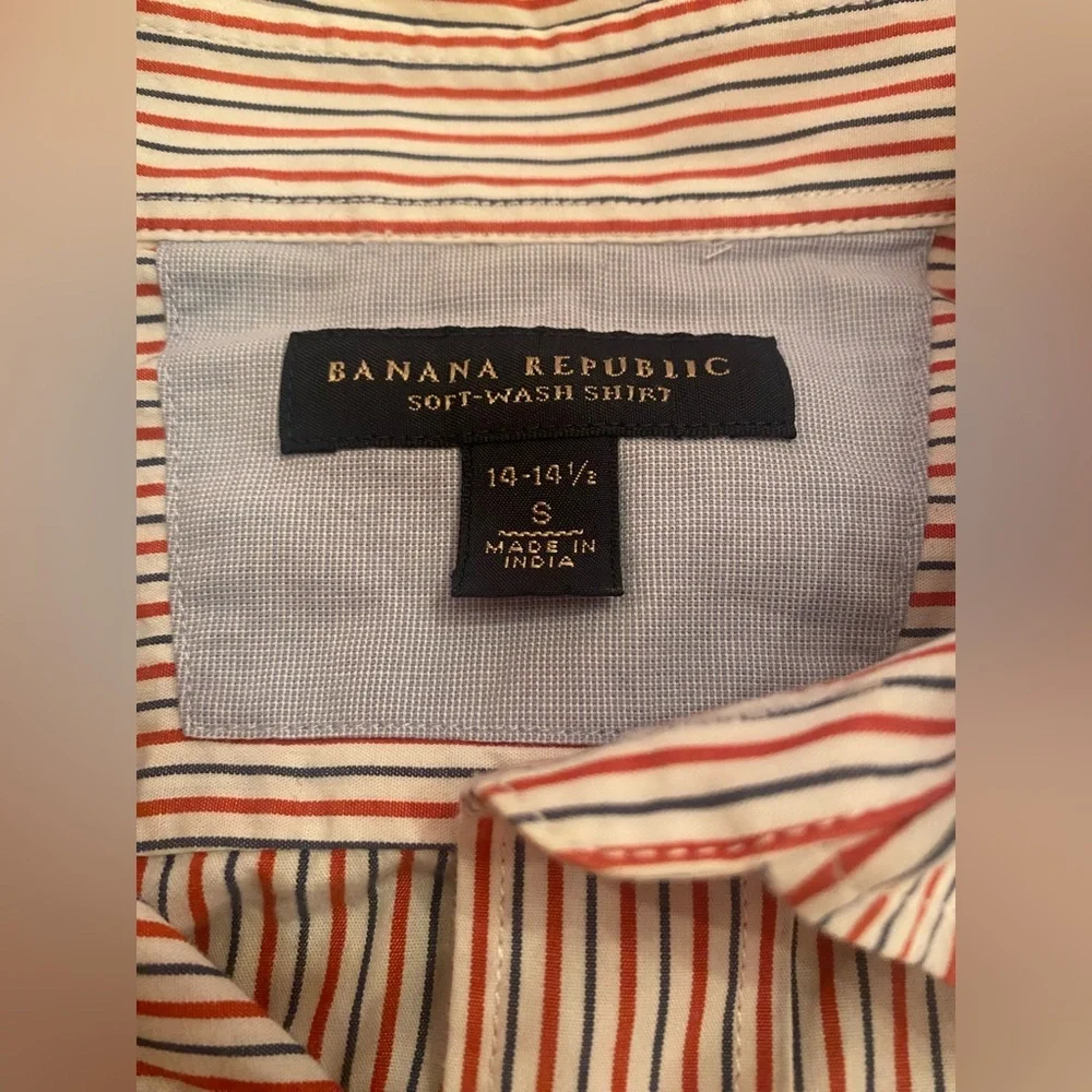 Banana Republic Men's Soft-Wash Dress Shirt‎ Size Small 14-14 1/2